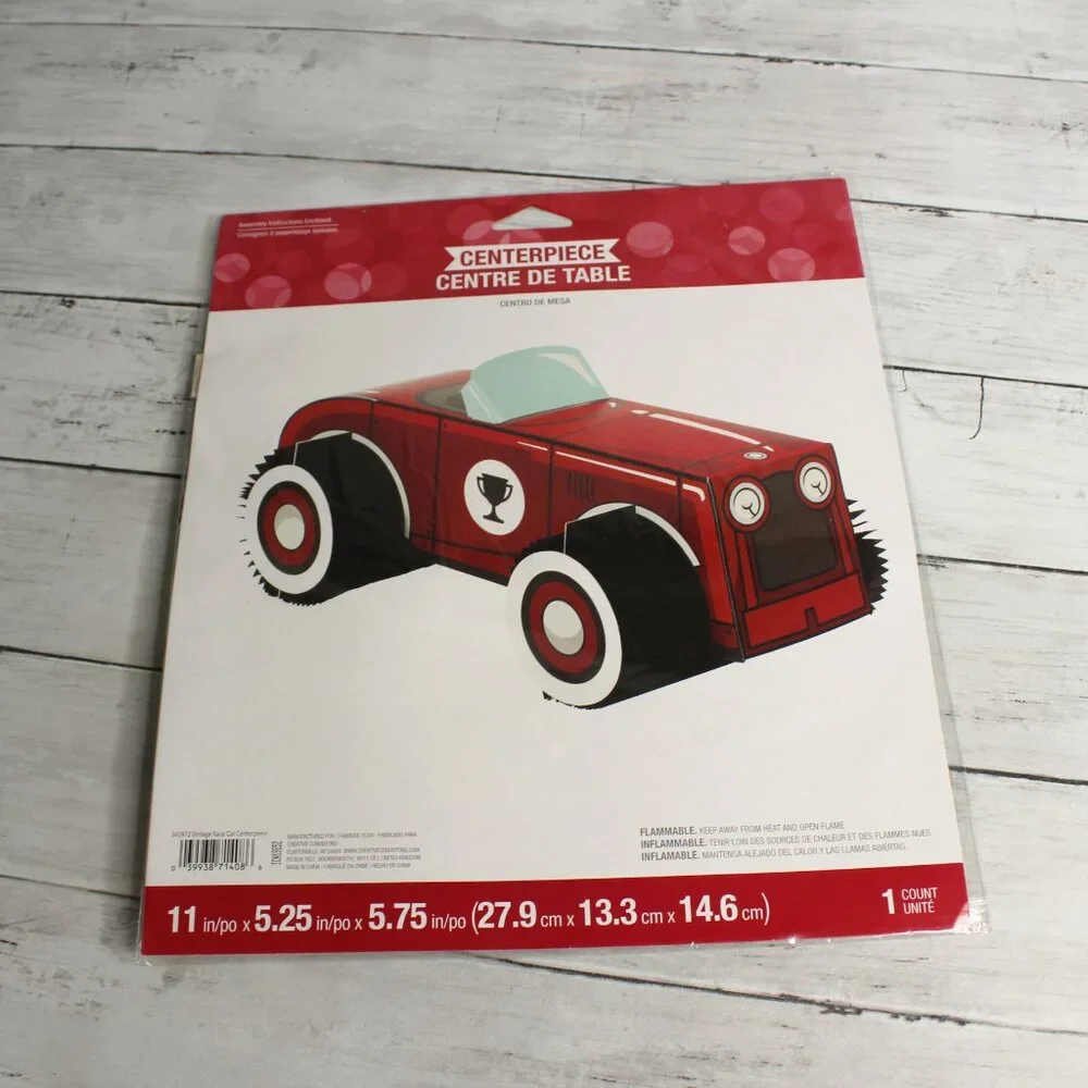 Vintage Derby Race Cars Happy Birthday Banner Paper Plates Party Decor